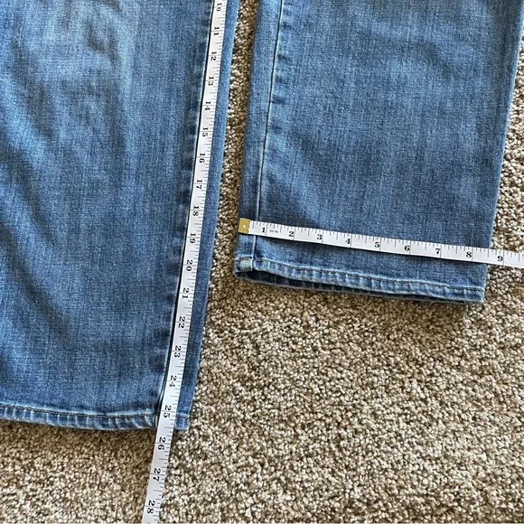 Talbots Stovepipe Jeans Women’s 12 Blue Medium Wash Cropped Wide Leg High Rise - Picture 14 of 15